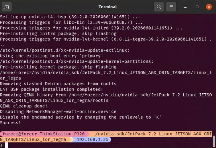 End of applying binaries