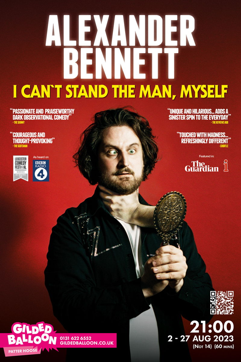 The poster for Alexander Bennett: I Can't Stand the Man, Myself
