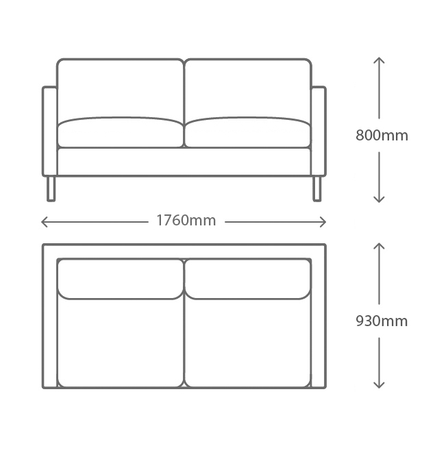 Bendigo 2.5 Seater Lounge Suite Size