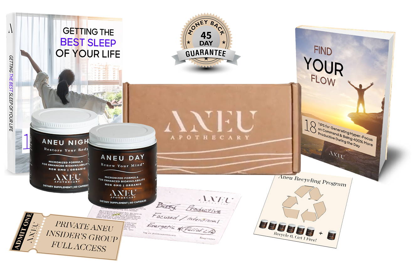 aneu refine your rhythm complete system with aneu day aneu night find your flow ebook getting the best sleep of your life ebook recycling program and more