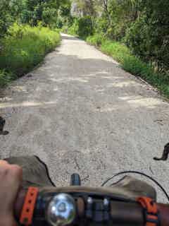 Northern Rivers Rail Trail gravel ride handlebar shot Gravel ride front view