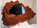 Hand Carved Cherry Turkey Mirror