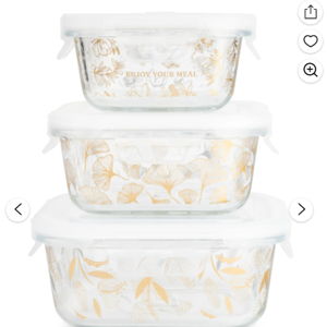 Thyme & Table Glass Storage, Gold, 6-Piece Set