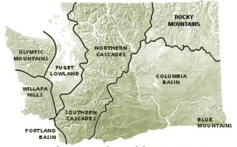 Land regions in Washington state