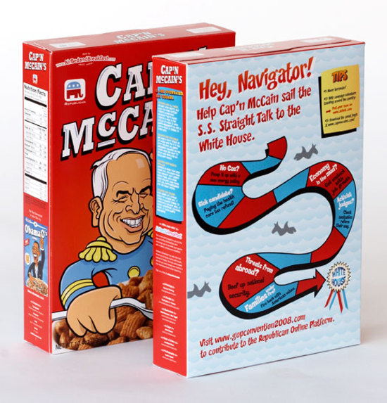 Capn' McCain's & Obama O's Cereal | Dieline - Design, Branding ...