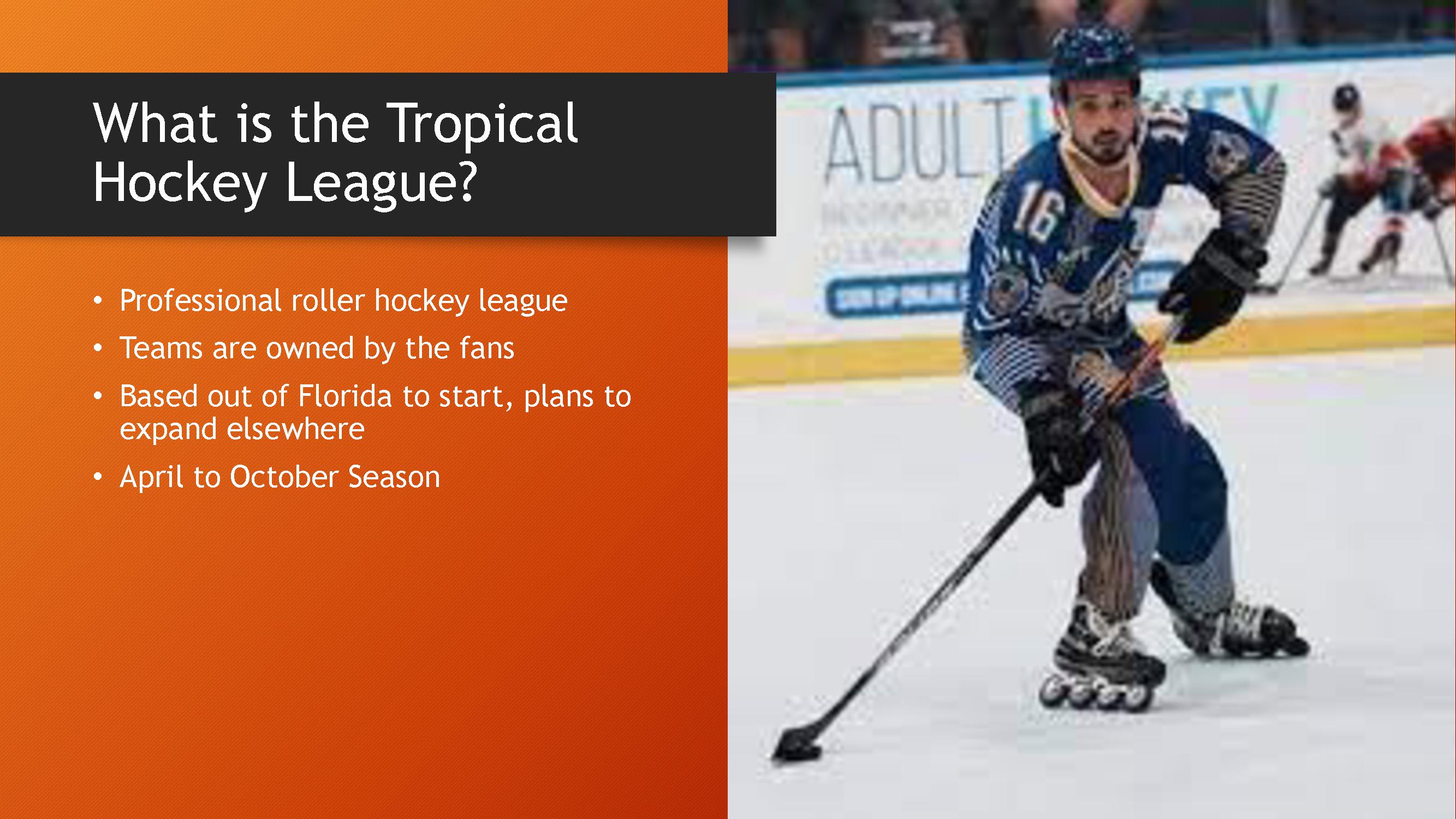 Invest in Tropical Hockey League A professional roller hockey league with community-owned teams Wefunder, Home of the Community Round