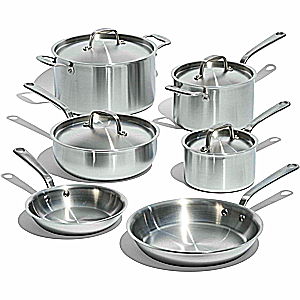 Made In Cookware - 10 Piece Stainless Steel Pot and Pan Set - 5 Ply Clad - Includes Stainless Steel Frying Pans, Saucepans, Saucier and Stock Pot W/Lid - Professional Cookware - Crafted in Italy