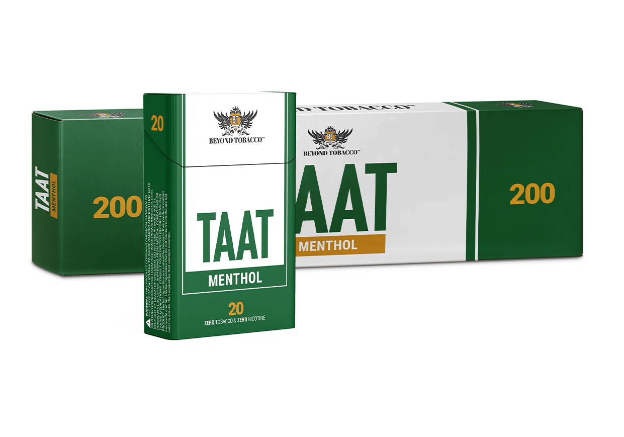 TAAT menthol cigarette alternative smooth and delicious Tobacco alternative cigarette TAAT