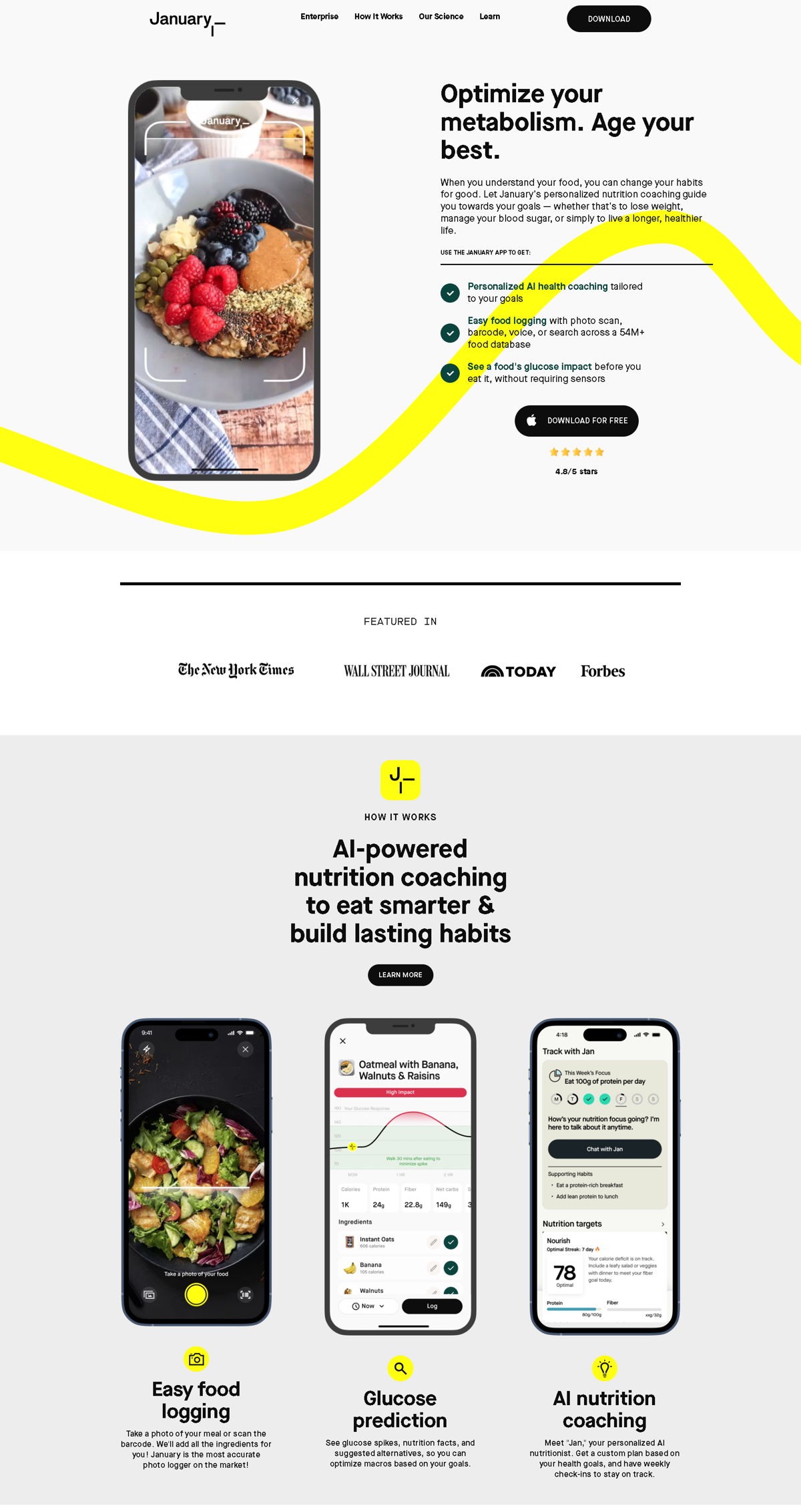 Screenshot of January AI, from the homepage examples collection.