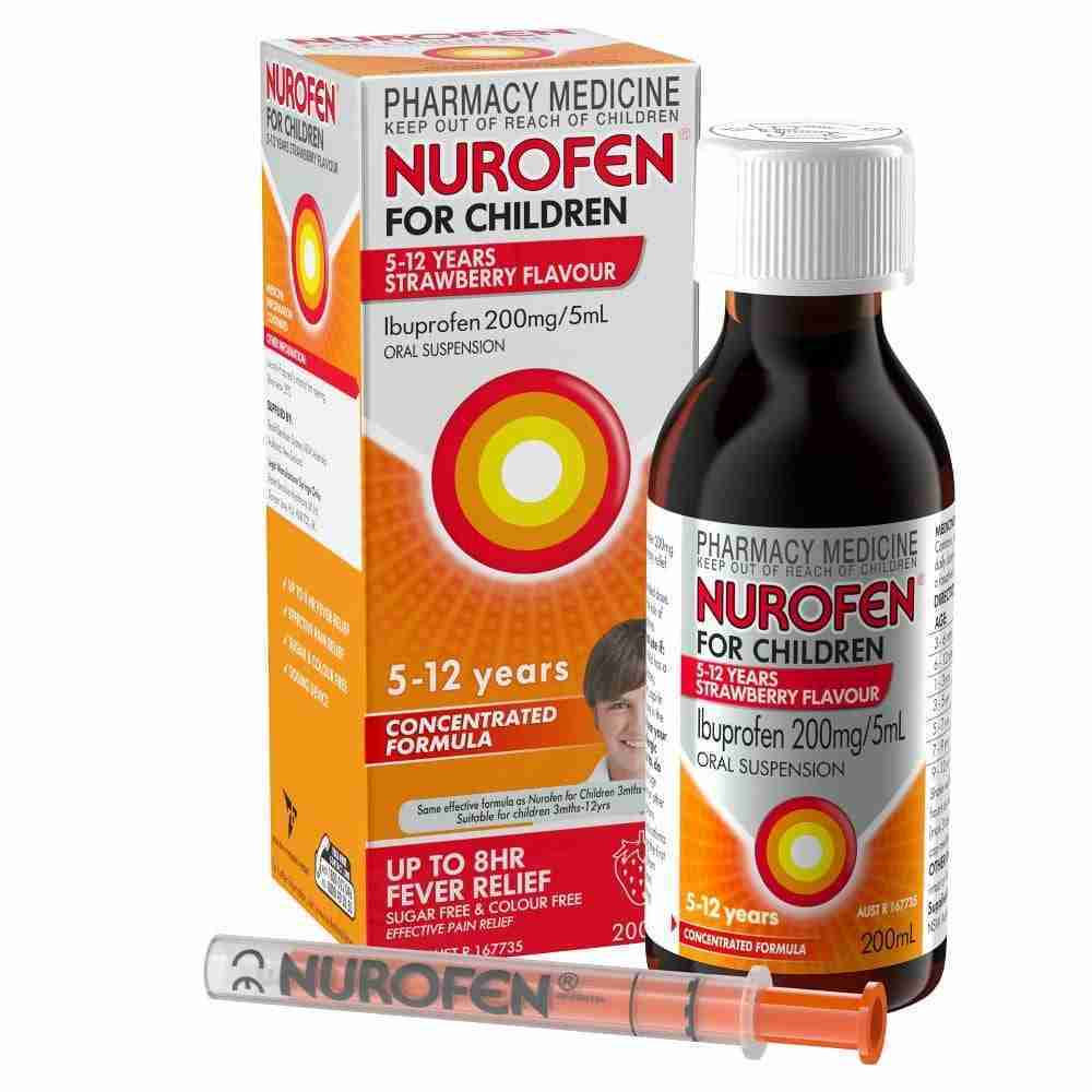Nurofen For Children 5-12yrs 200ml Concentrated Liquid (Strawberry)