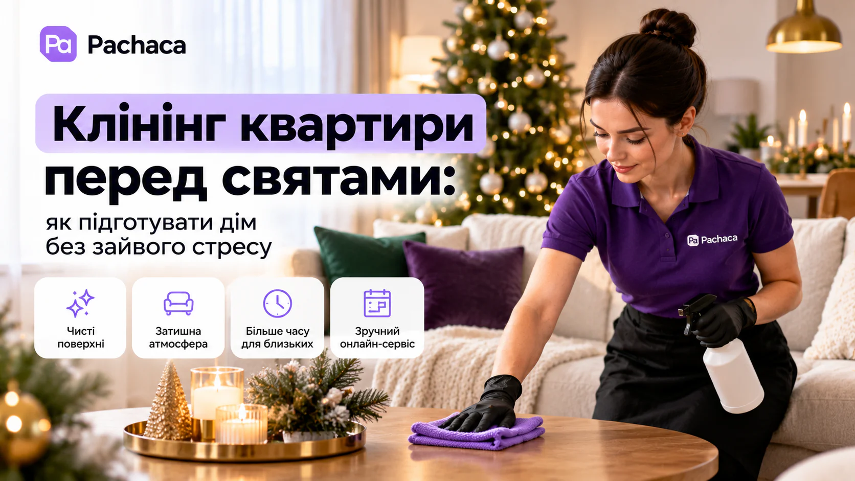 Клінінг квартири перед святами Київ — святкове прибирання Pachaca