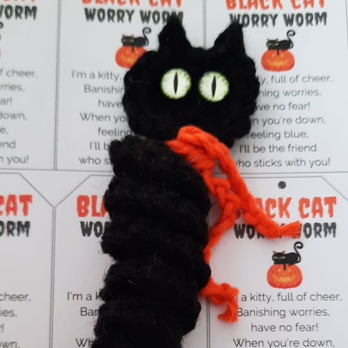 Zwart Kat Bezorg Worm Haakpatroon