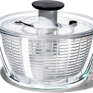OXO Good Grips Glass Salad Spinner, Large/6.22 Quart, Clear
