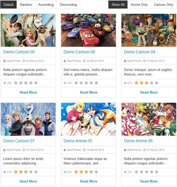 Giant Content - адаптивное портфолио и статьи для Joomla