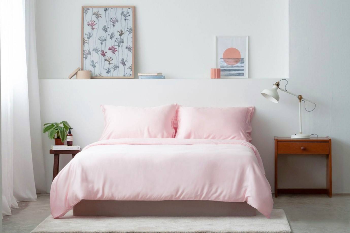 Weavve’s TENCEL™ Classic Set Bed Sheets in Blush Pink