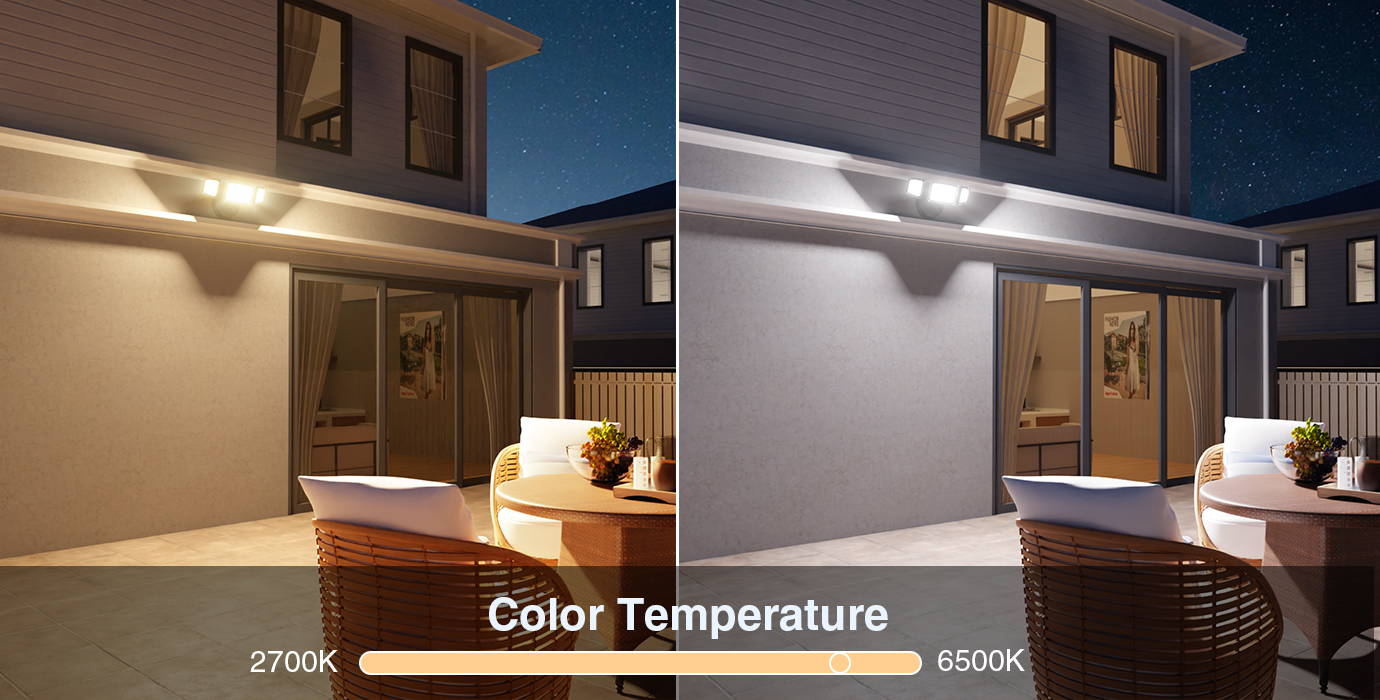 55W WIFI LED Outdoor Lights Color Temperature Setting