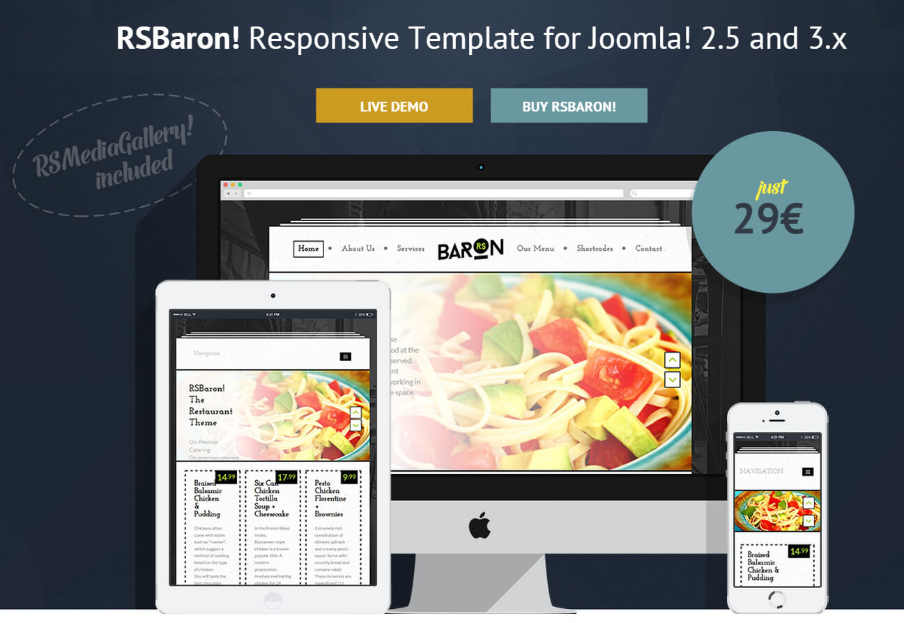 RSBaron! - адаптивный шаблон для CMS Joomla