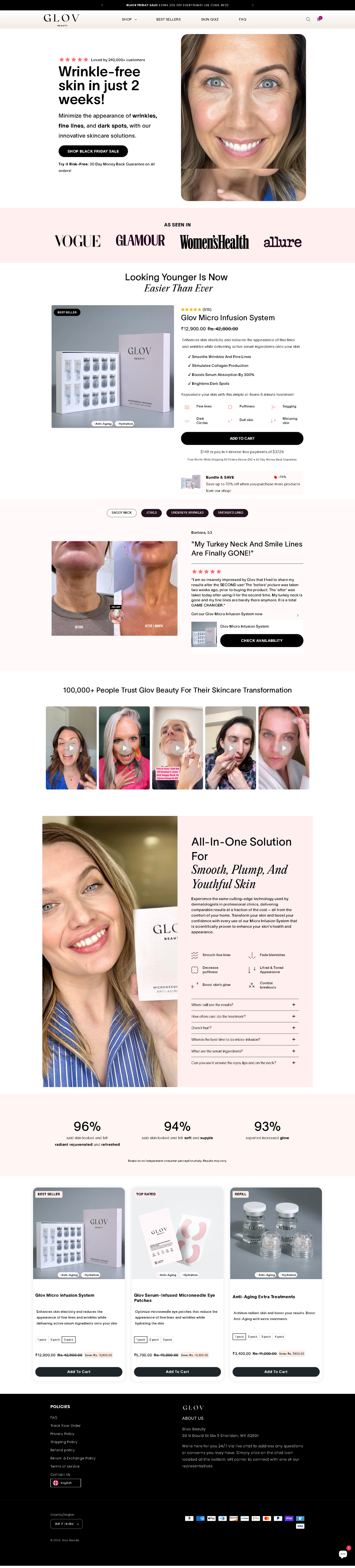 Screenshot of Glov Beauty, from the product page examples collection.