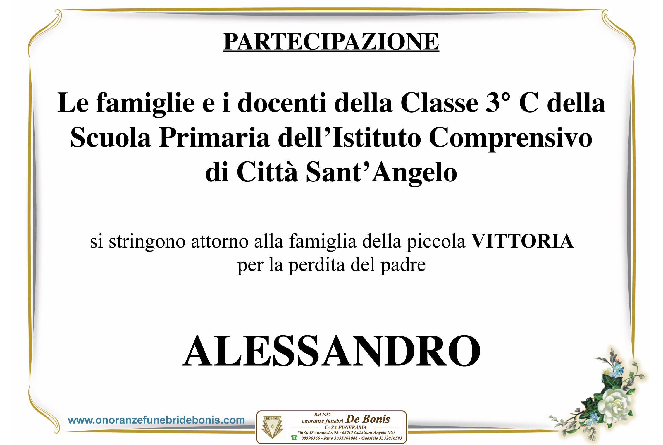 Famiglie e Docenti Classe 3C Scuola Primaria Istituto Comprensivo di Città Sant'Angelo