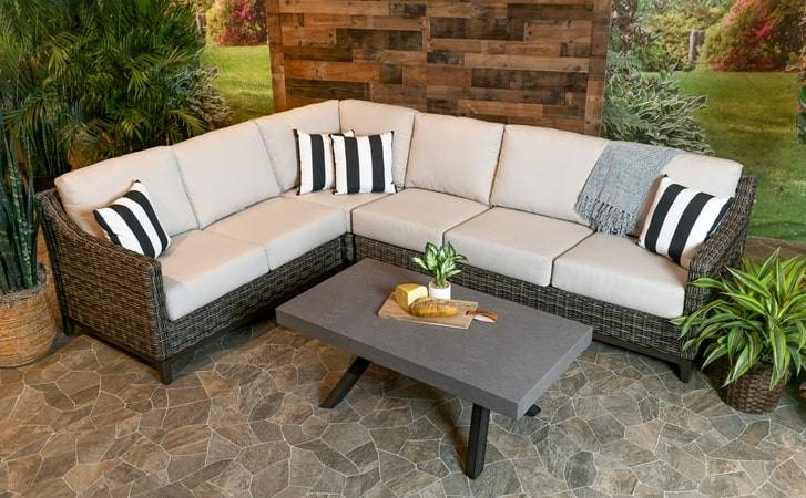 Patio Renaissance Somerset Sectional Outdoor Patio Furniture All Weather Wicker