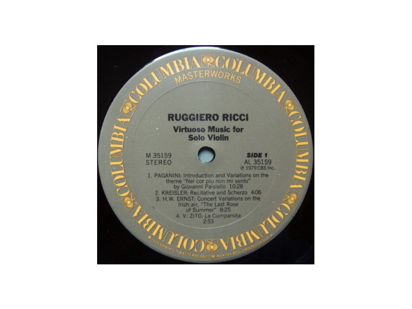 Columbia / RUGGIERO RICCI, - Virtuoso Music for Solo Violin, NM, Promo Copy!