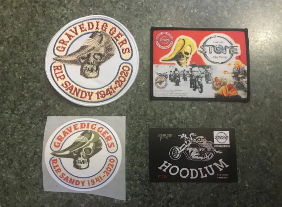 4 inch RIP SANDY HARBUTT & RUN PATCH WITH RIP STICKER. - Image 7