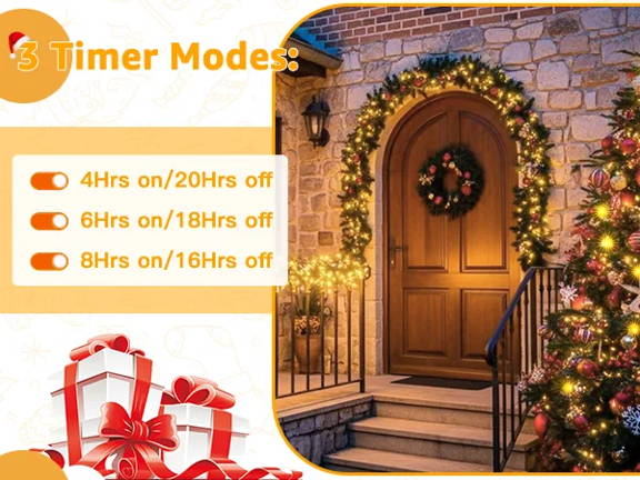 Features of Ollny's 800 leds clear cable cool white string lights - mobile size