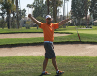 Meanwhile, back on land, Christopher Van Slyke plays the links: I think the employees like having us gone.