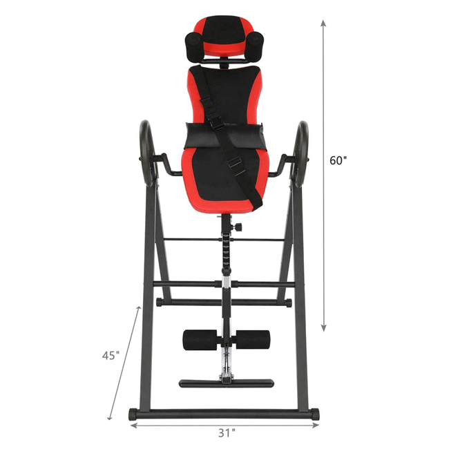 Adjustable Gravity Inversion Table Back Pain Therapy Reflexology Fitness Sports