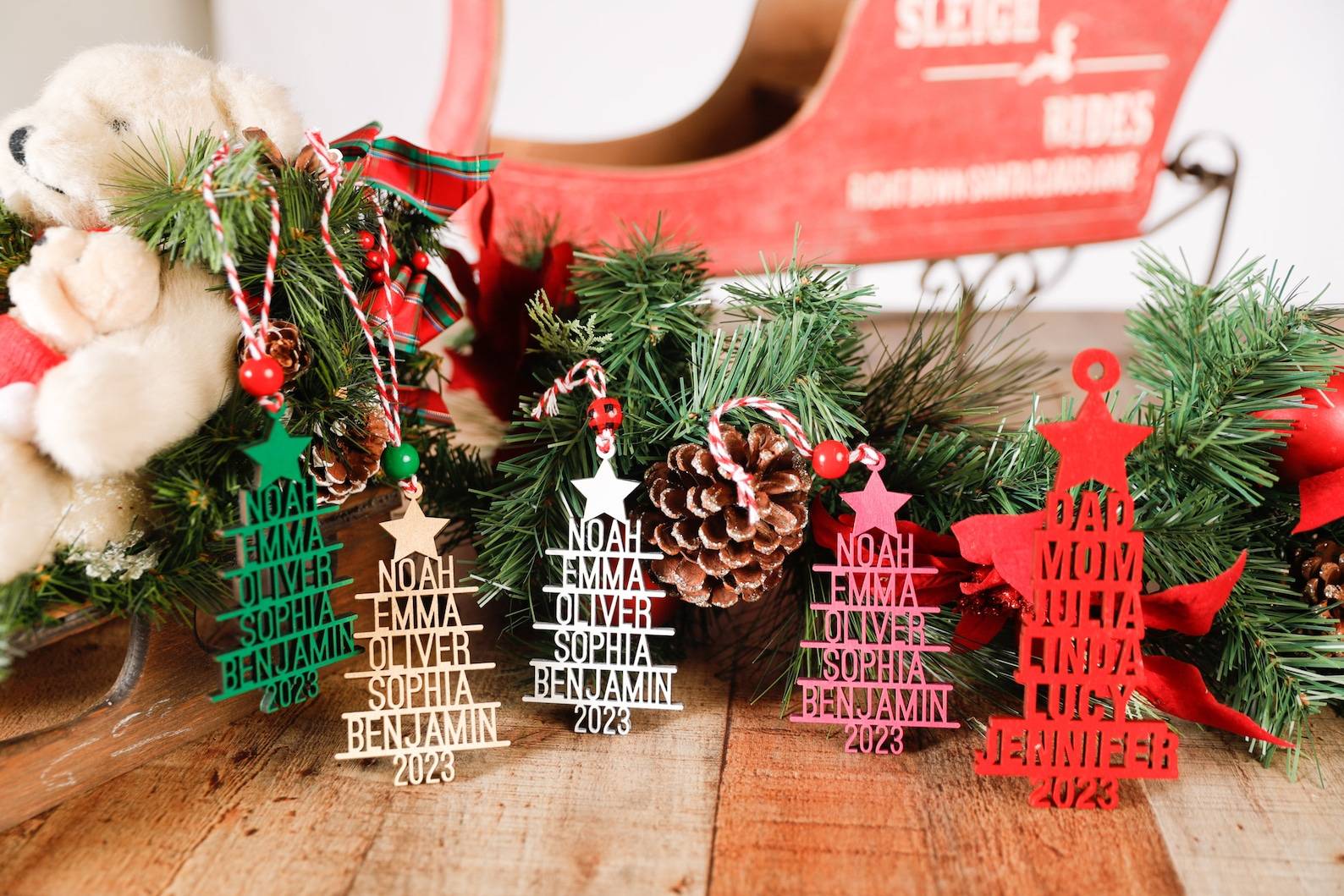 Adornos navideños cortados con láser 06