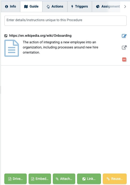 Linked Resource entry on a Procedure