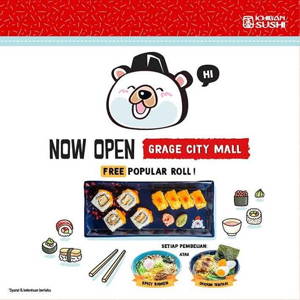 Ichiban Sushi: Promo OPENING Grage City Mall Cirebon FREE SUSHI pembelian Spicy Ramen atau Chicken Teriyaki Ramen sampai 09/30/2019
