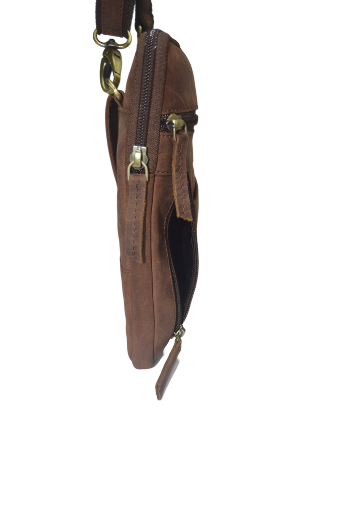 Quality Full Grain Hunter Leather Shoulder/Crossbody Bag - Image 5