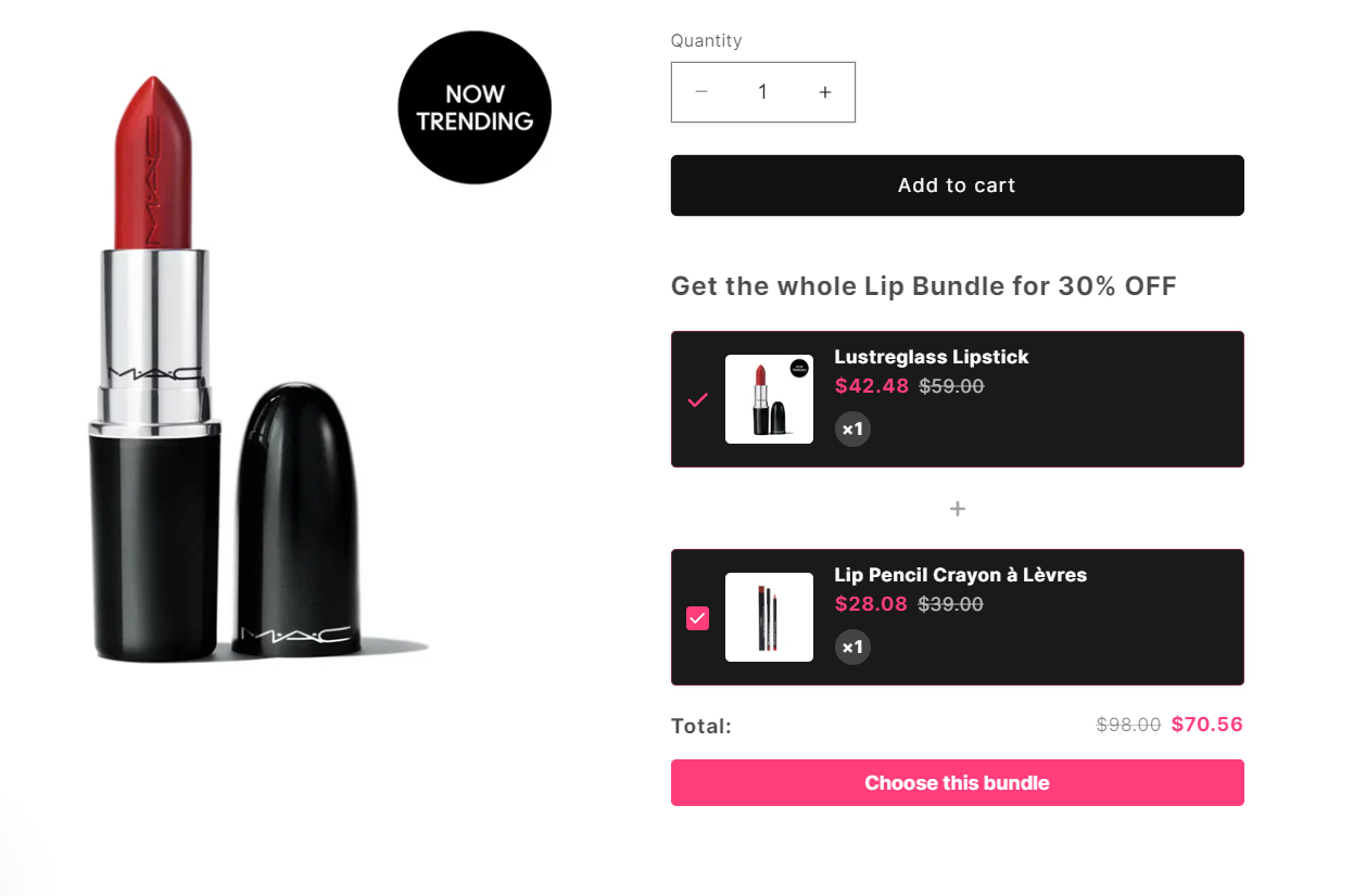 Shopify cart upsell - Product page