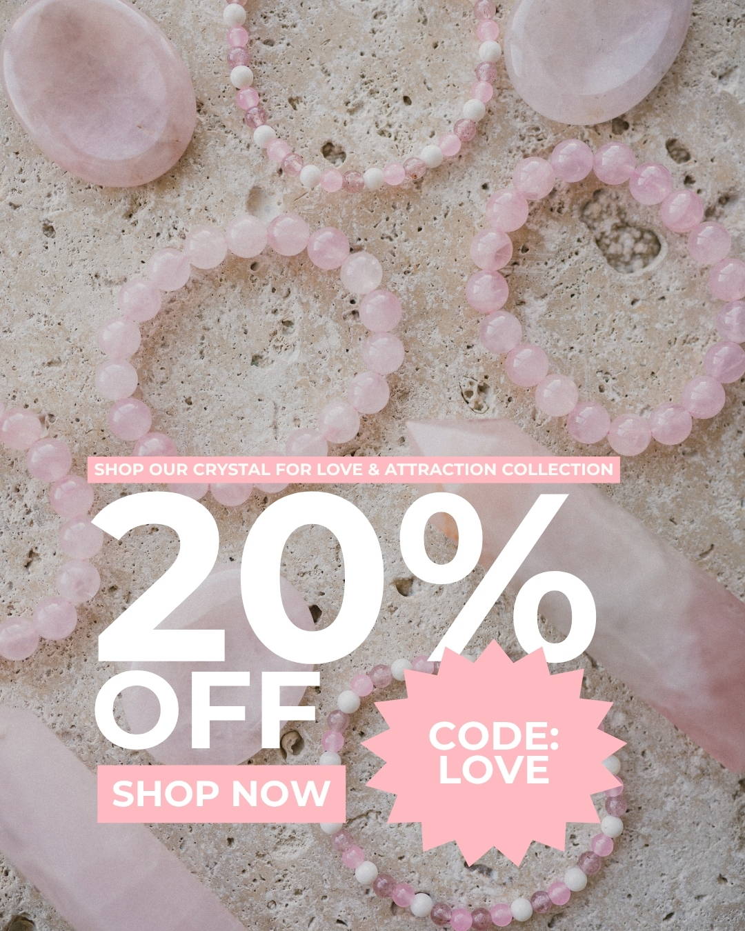 20% Off crystal from the Love collection