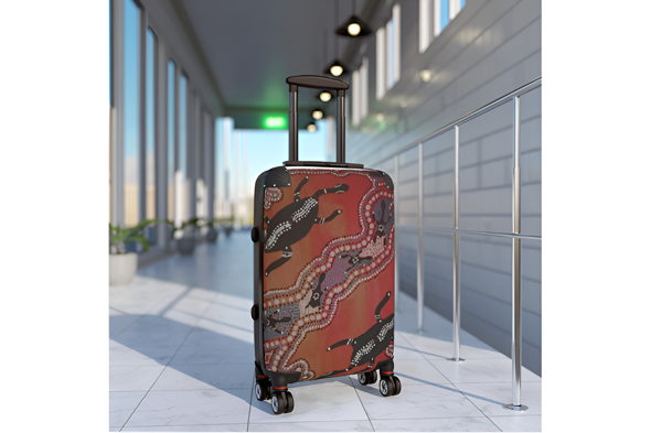 Vibrant Travel Suitcase, Indigenous Pattern, Carry-On Luggage