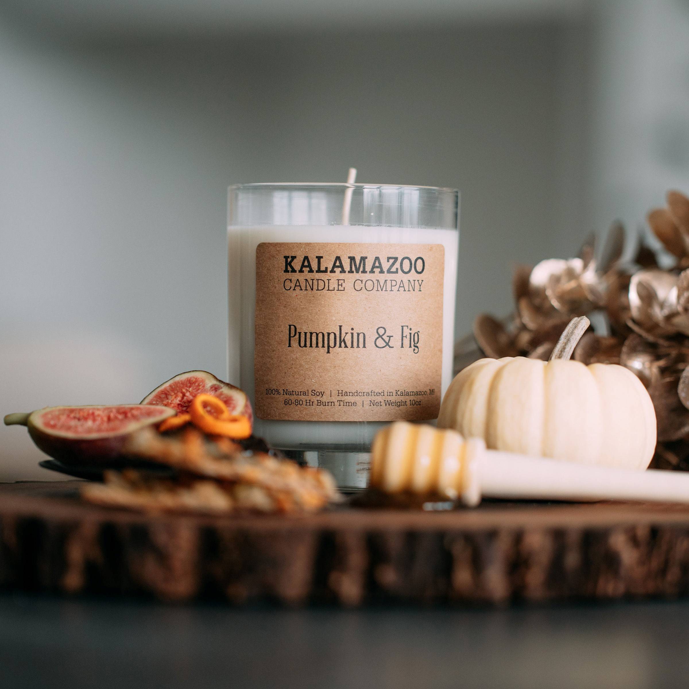 Pumpkin and Fig natural soy wax scented candle