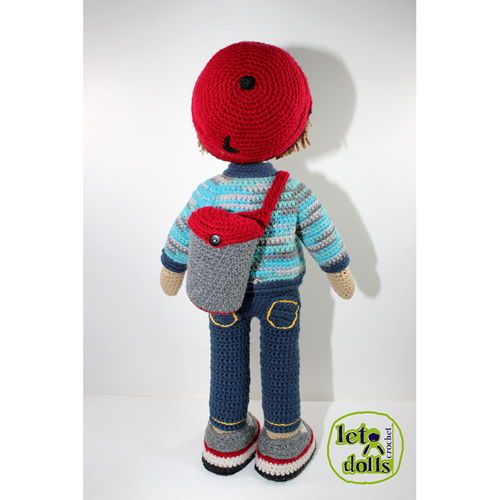 Padrão de boneca grande de crochê Alex, Amigurumi, 21"/ 53 cm de altura