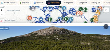 Interactive Scenic Map of New England Motorcycle Routes near Chelmsford, MA