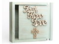 Wall Decor Concealment Box - Green Faith Love Hope