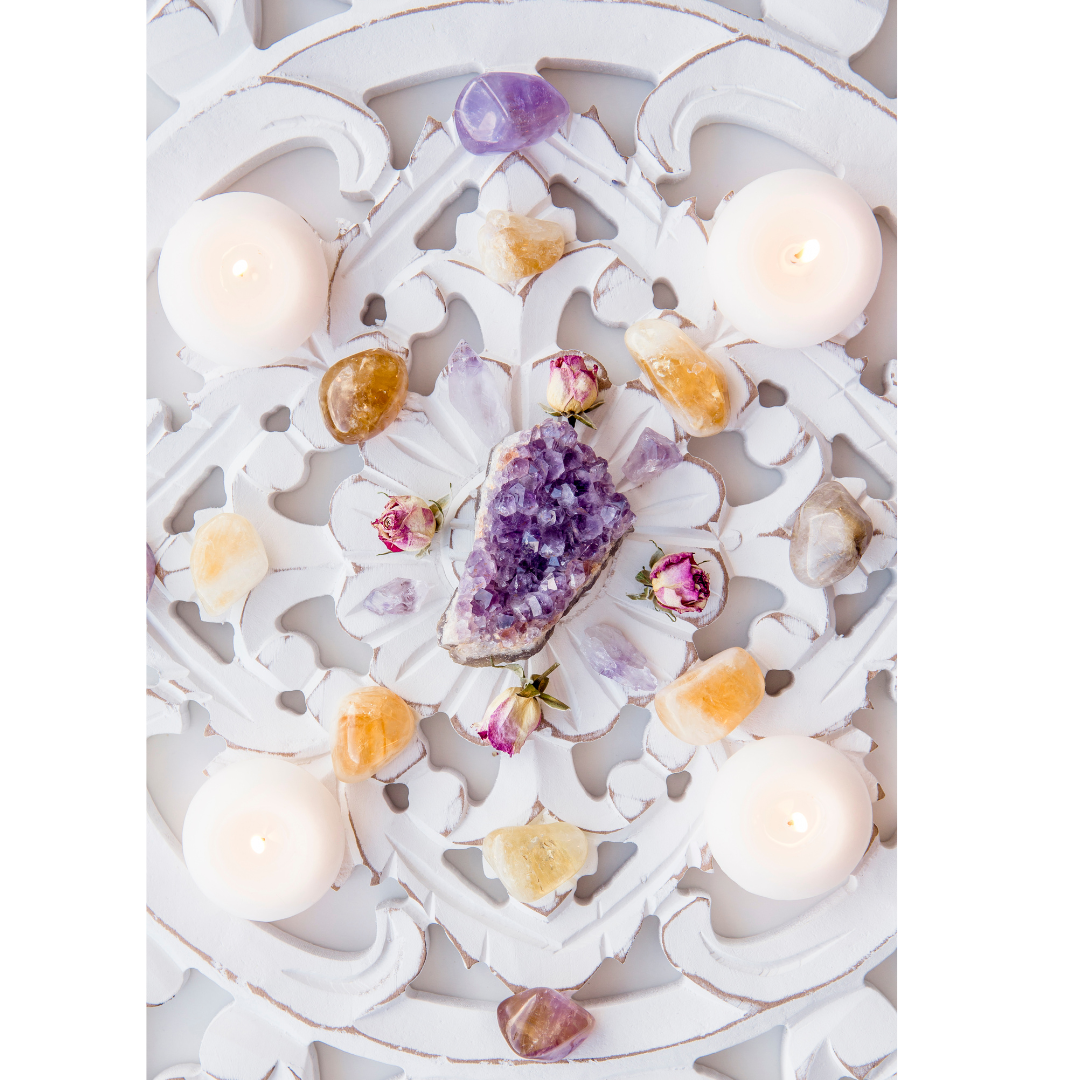 Crystal Grid Featuring Amethyst & Citirne
