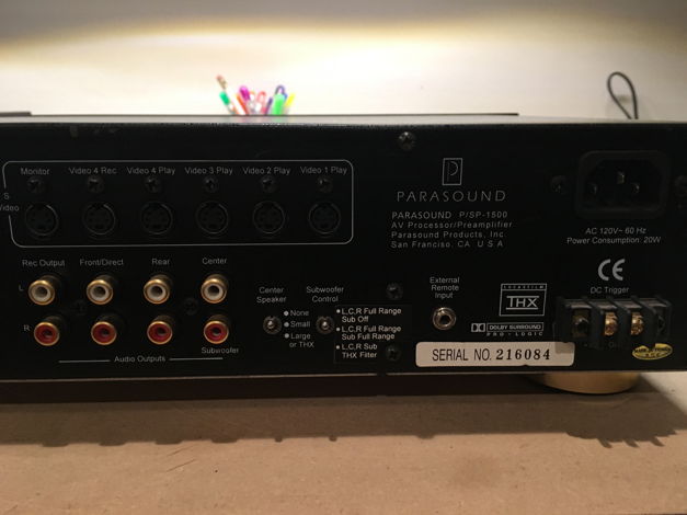 Parasound P/SP-1500 AV Good Used Condition