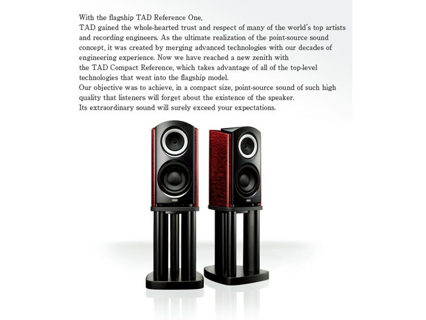 TAD Compact Reference One Stand Included On Demo in Los Angeles, Ca with ARC, T+A, Bel Canto & more
