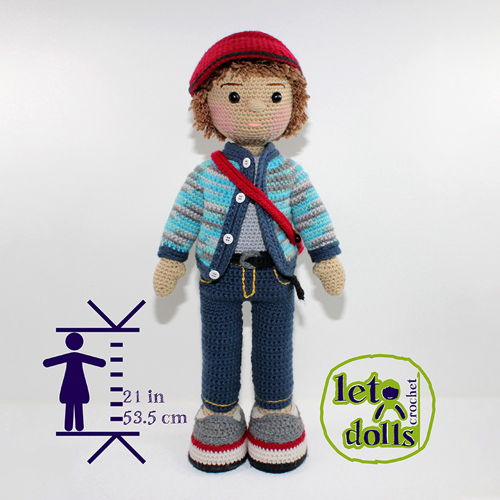 LetoDolls Gehaakte Patronen Grote Poppen (21" / 53 cm) Deel 1: Alex, Brenda, Cara & Dan