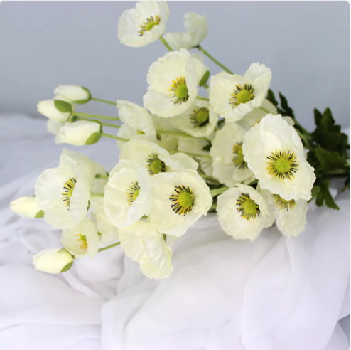 White Poppies - Realistic Artificial Flowers - Image 4