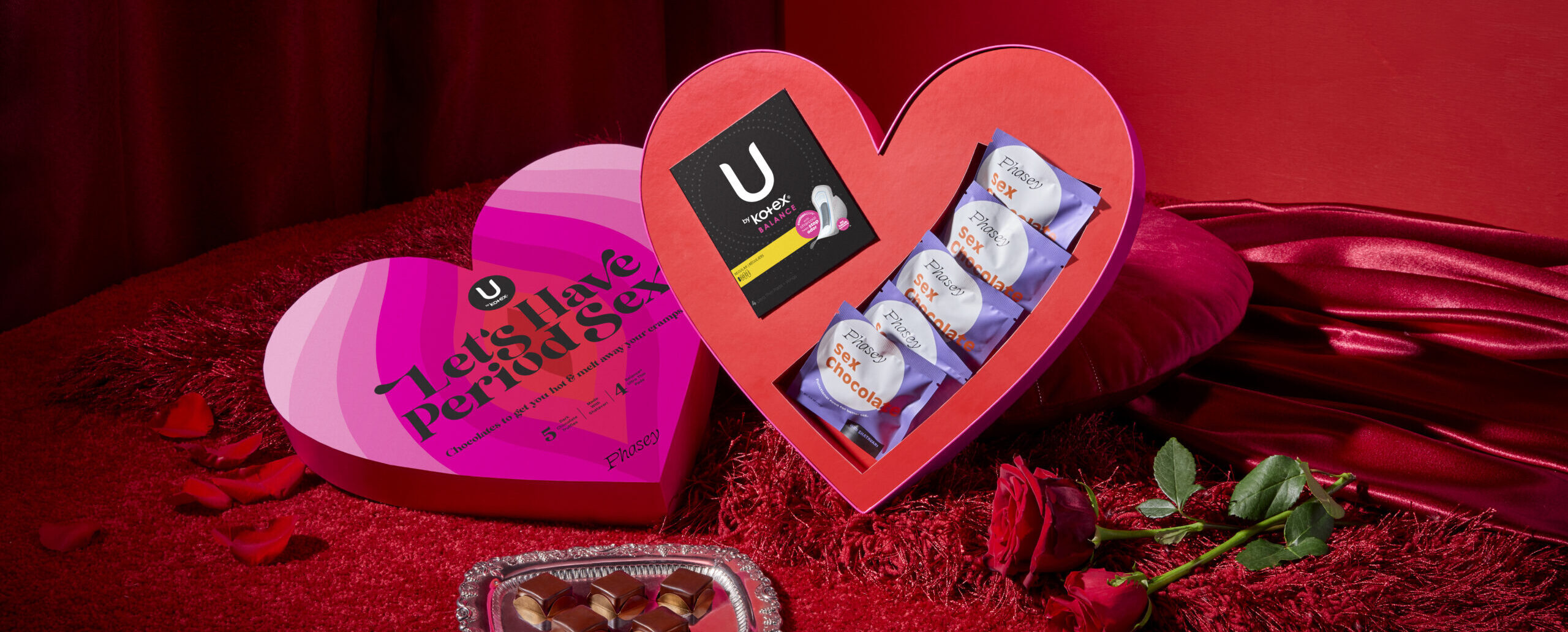 U by Kotex and Phasey Normalize Period Sex With Limited-Edition Box of Chocolates for Valentine’s Day
