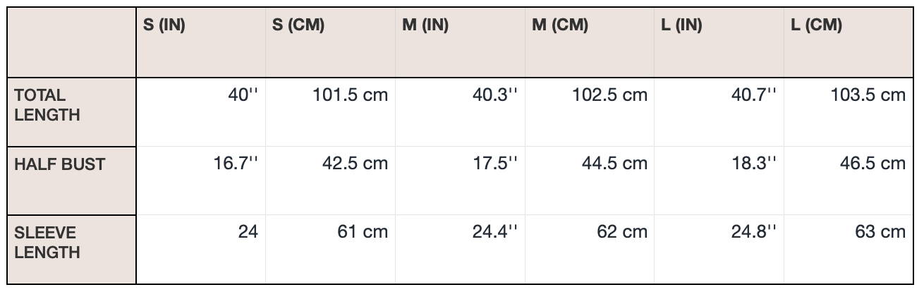 structured shirt dress size guide