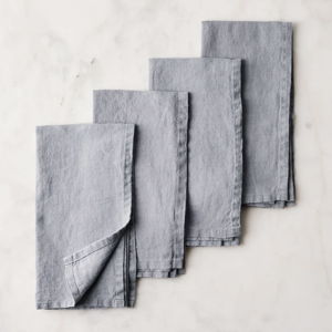 Food52 Stonewashed Linen Napkins | Dark Gray