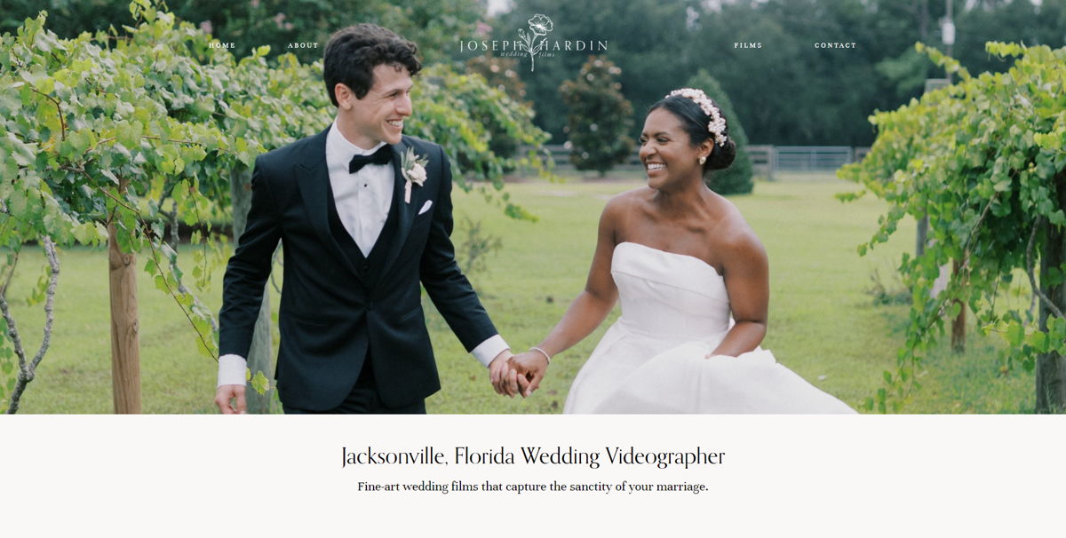 Screenshot of Joseph Hardin Films, from the videography websites collection.