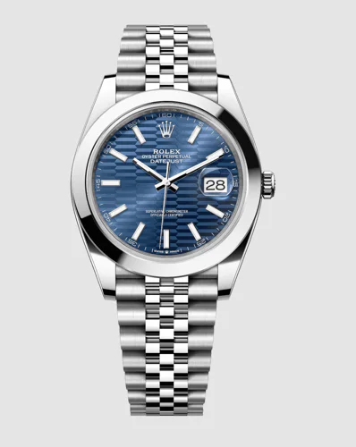 Rolex Datejust 41 Blue Motif Index Dial Jubilee Bracelet